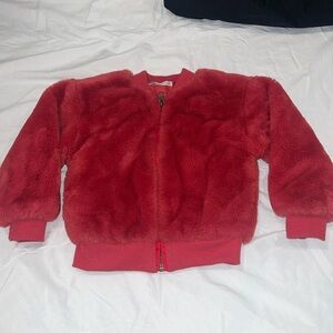 Toddler Red Faux Fur Coat